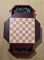 Schaakspel - Roman themed chess set with wooden board and