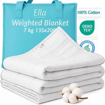 Verzwaringsdeken 7kg 135x200 | Retour Deal | 33% korting!, Eenpersoons, Verzenden, Wit, Deken of Dekbed