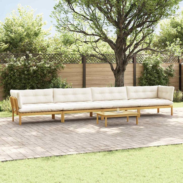 vidaXL 5 Stuk Tuinpallet Sofa Eenheden Massief Acacia Hout, Jardin & Terrasse, Ensembles de jardin, Envoi