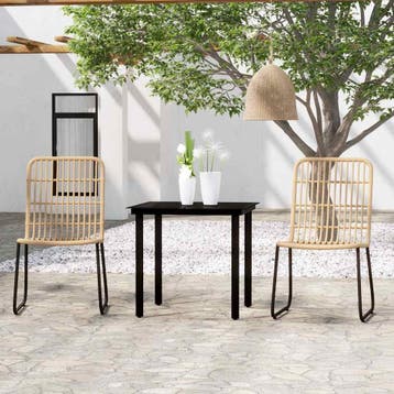 vidaXL 3-delige Tuinset eikenkleurig, Tuin en Terras, Verzenden, Nieuw, Tuinset