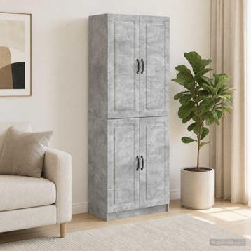 vidaXL Kast Set 2 st Betongrijs Bewerkt hout, Huis en Inrichting, Kasten | Dressoirs, Verzenden, Nieuw