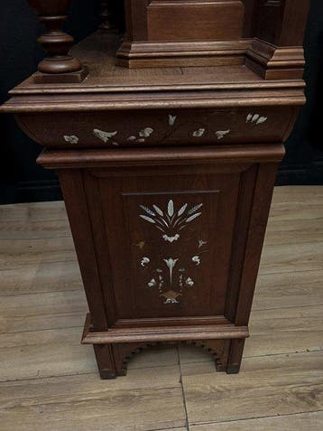 Credenza - Eikenhout met kostbare inleg, Antiek en Kunst