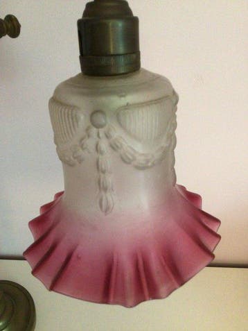 Bureaulamp - Messing, Glas
