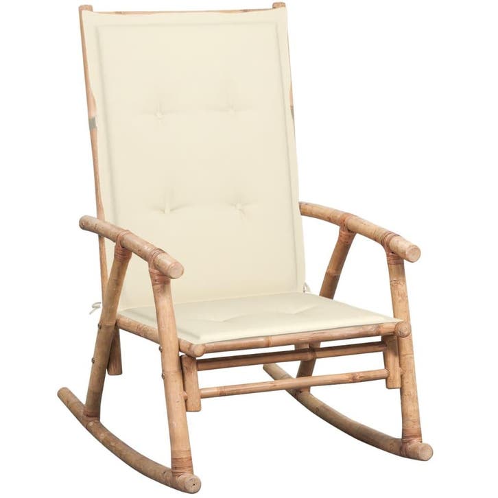 vidaXL Schommelstoel met kussen bamboe, Jardin & Terrasse, Chaises de jardin, Envoi