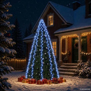 vidaXL Kerstboomverlichting met 400 LEDs blauw net 400 cm, Verzenden