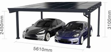 Carport solaire deux voitures, Bricolage & Construction, Panneaux solaires & Accessoires, Ophalen