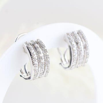 Oorbellen - 18 karaat Witgoud - 1.17ct. tw. Diamant, Nieuw