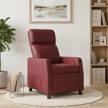 vidaXL Massage Relaxstoel Wijnrood Kunstleer, Verzenden, Nieuw