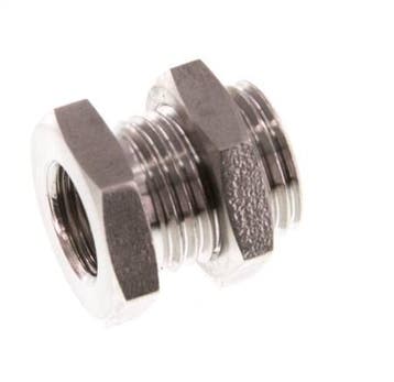 G 1/8 x G 1/4 F/M Raccord de cloison en acier inoxydable, Verzenden
