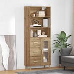 vidaXL Highboard Artisan Eiken 69,5 x 34 x 180 cm Bewerkt, Huis en Inrichting, Kasten | Dressoirs, Verzenden, Nieuw