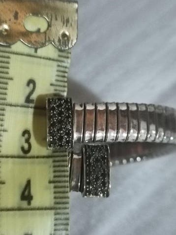 Armband - 18 karaat Witgoud Diamant (Natuurlijk) - zwarte, Nieuw