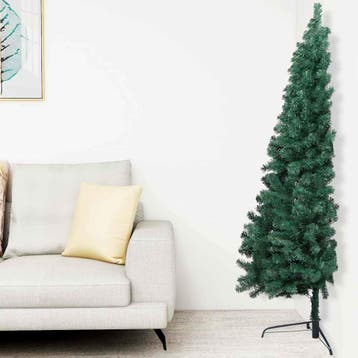 vidaXL Kunstkerstboom met verlichting en kerstballen half, Diversen, Verzenden, Nieuw