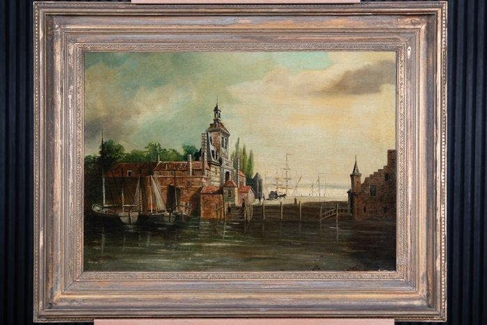 Hollandse School (XIX) - Ooster Oude Hoofdpoort Rotterdam, Antiquités & Art, Art | Peinture | Classique