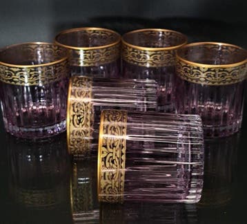 Artemisia - Drinkset (6) - Kristal, gouden zecchino - Whisky