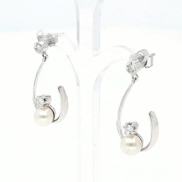 Boucles doreilles - 18 carats Or blanc - 0.22ct. tw., Bijoux, Sacs & Beauté, Boucles d'oreilles