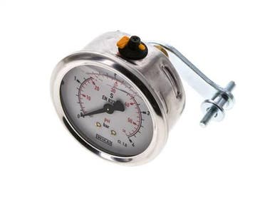 Manomètre à glycérine 1/2 NPT raccord arrière 0 à 4 bar 63mm, Verzenden