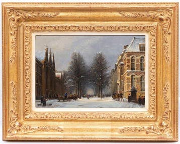 Carel Jacobus Behr (1812-1895) - The Lange Voorhout in, Antiquités & Art