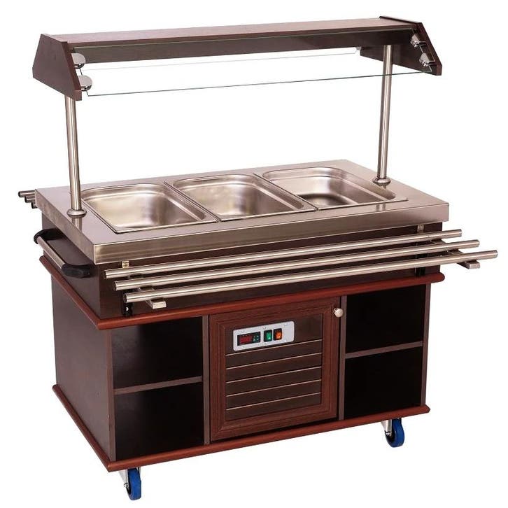 Gekoeld Buffet | Hout/RVS | 3x 1/1 GN | +4°C/+8°C |, Articles professionnels, Horeca | Équipement de cuisine, Envoi