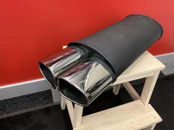 Einddemper xl universeel met dubbel ovaal 95x70mm rvs eind, Auto-onderdelen, Ophalen of Verzenden, Nieuw