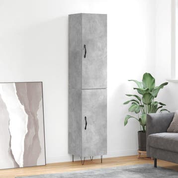 vidaXL Hoge kast 34,5x34x180 cm bewerkt hout betongrijs, Huis en Inrichting, Kasten | Dressoirs, Verzenden, Nieuw