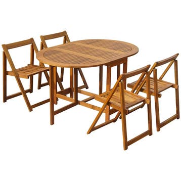 vidaXL 5-delige Tuinset inklapbaar massief acaciahout, Tuin en Terras, Verzenden, Nieuw