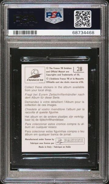 Panini 1998 Panini France World Cup Ronaldo 28 - PSA 6 - 1
