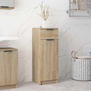 vidaXL Badkamerkast 32x33,5x90 cm bewerkt hout sonoma, Huis en Inrichting, Verzenden, Nieuw
