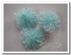 Organza 3 Beads bloemetjes Rose 25 mm 3 stuks, Nieuw