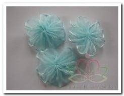 Organza 3 Beads bloemetjes Rose 25 mm 3 stuks
