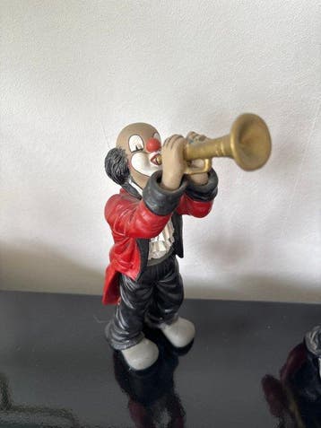 Gilde Handwerk - Beeldje - Clown Musiker (4) - Hars