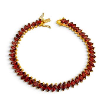 Sans prix de réserve - Bracelet Argent - Grenat rouge, Bijoux, Sacs & Beauté