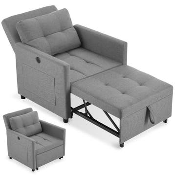 Slaapstoel Toyama, 3-in-1, 6-voudig verstelbare rugleuning, Verzenden, Nieuw