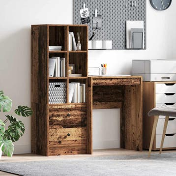 vidaXL Bureau Oudhout 105,5 x 34 x 127 cm 2 st, Verzenden, Nieuw