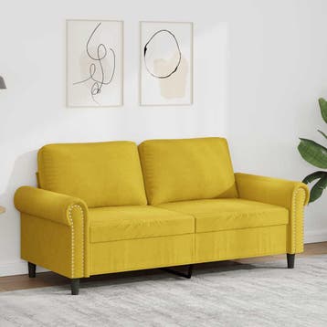 vidaXL Tweezitsbank / zetel 140 cm fluweel geel, Huis en Inrichting, Zetels | Zetels, Verzenden, Nieuw