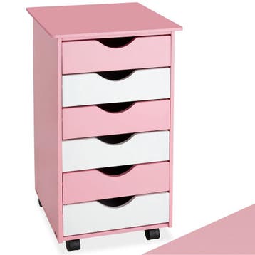 Ladekast van hout 65x36x40cm - roze, Huis en Inrichting, Verzenden, Nieuw