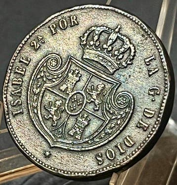 Spanje. Isabel II. 1/2 Real 1848 Madrid (Zonder