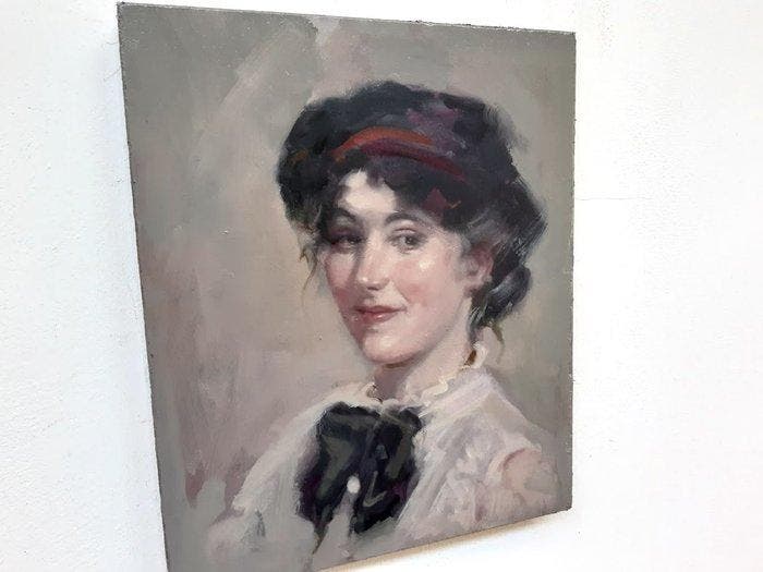 Hildegard Stehr - Portret van een jonge vrouw, Antiek en Kunst, Kunst | Schilderijen | Modern