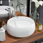 vidaXL Wastafel rond 40x15 cm keramiek wit, Doe-het-zelf en Bouw, Sanitair, Verzenden, Nieuw