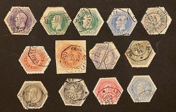 België 1871 - Telegraafzegels - Leopold I - Selectie uit