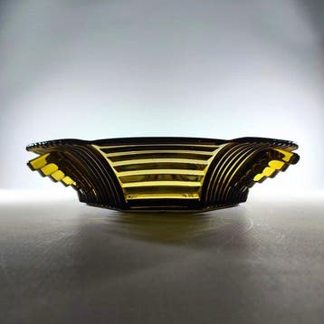 Walther Glass - Plateau - centre de table art déco - Verre
