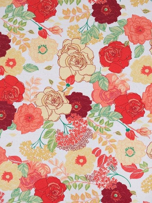 Floraal Explosie -8.00 × 1.40 meter Exclusieve Panama-stof -, Antiquités & Art, Tapis & Textile