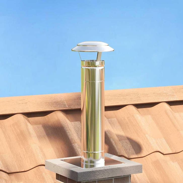 vidaXL Rain Cover Schoorsteen Zilver 20 x 20 x 18 cm, Maison & Meubles, Poêles, Envoi