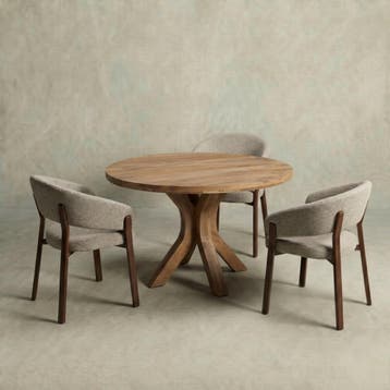 Mangohouten Eettafel Sun Rond 150 cm Houten onderstel, Huis en Inrichting, Tafels | Eettafels, Verzenden, Rond, Nieuw, Industriële meubels