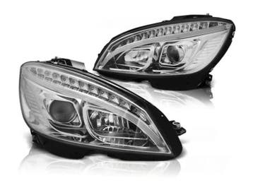 LED Tube koplampen Chrome geschikt voor Mercedes W204, Auto-onderdelen, Verzenden, Nieuw, Mercedes-Benz