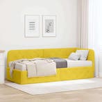 vidaXL Hoek Bed Frame Geel 80 x 200 cm Fluweel, Verzenden, Nieuw