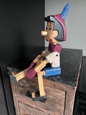 Wooden Pinocchio 45 cm - Figuur - Wooden Pinocchio Figure 45