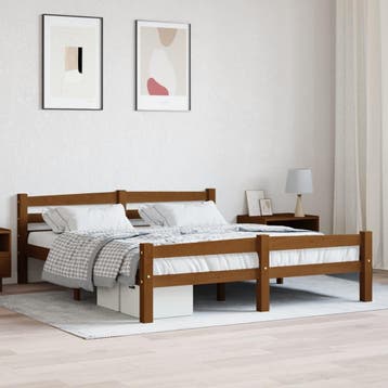 vidaXL Bedframe massief grenenhout honingbruin 160x200 cm, Verzenden