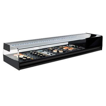 Sushivitrine | Zwart | +1°C/+5°C | Statisch | 4x 1/3 GN |, Verzenden