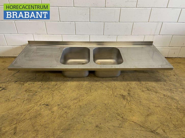 Plan de travail en acier inoxydable Double évier 200 x 70 cm, Articles professionnels, Horeca | Autre, Envoi
