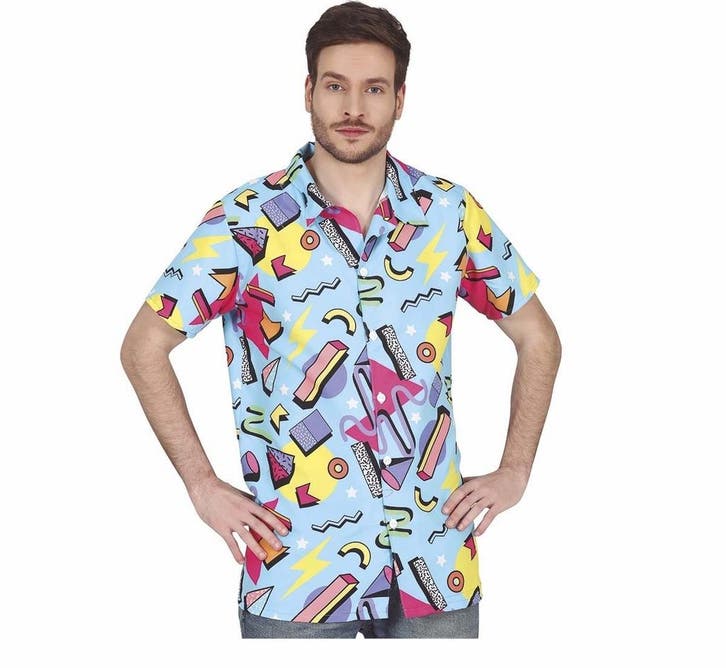 Blauwe Jaren 80 Blouse, Kinderen en Baby's, Carnavalskleding en Verkleedspullen, Nieuw, Verzenden
